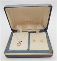 (KC) 14kt Yellow Gold Heart Necklace (15" long)