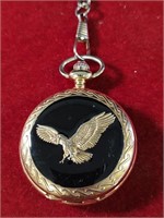 Calvin Hill Enameled Eagle Pocket Watch