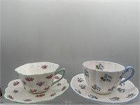 Shelley porcelain cups and saucers