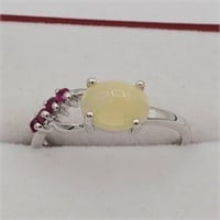Genuine Opal & Ruby Ring-New