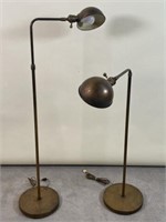 PAIR BRASS READING LAMPS