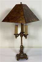 ARTS AND CRAFTS BRASS TABLE LAMP