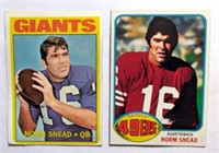 2 Norm Snead Topps Cards 1972 & 1977