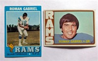 2 Roman Gabriel Topps Cards 1971 & 1972