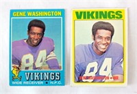 2 Topps Gene Washington Vikings Cards 1971 1972