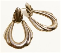 1.8" Vintage Sterling Silver Earrings 9.4g