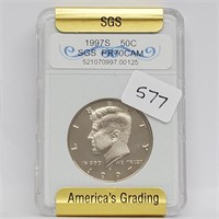 SGS 1997S PR70CAM JFK Half $1 Dollar