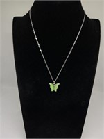 Green Gem Butterfly Necklace