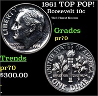 Proof 1961 Roosevelt Dime TOP POP! 10c Graded pr70