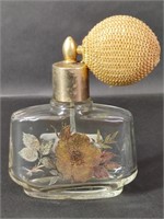Vintage Floral Glass Atomizer Empty Perfume Bottle