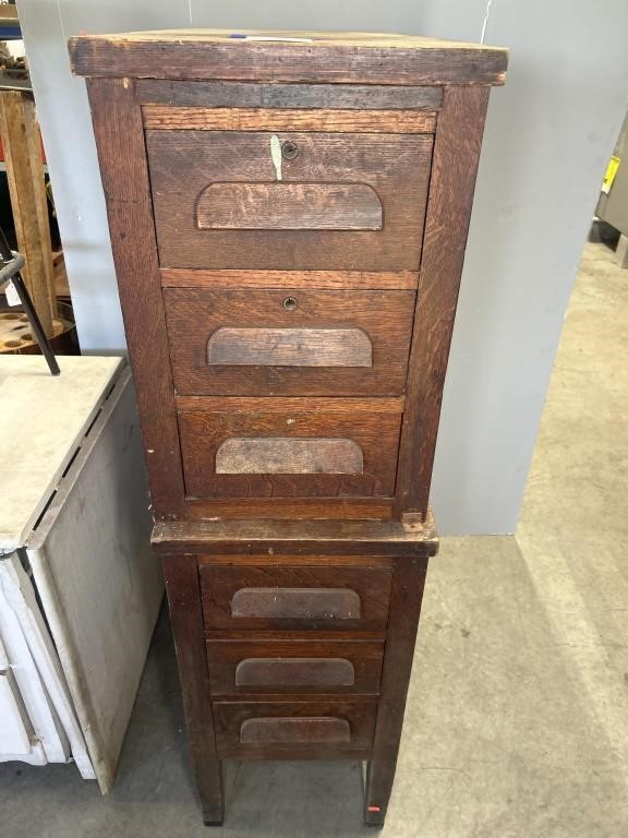 2 PC WOODEN FILE CABINET