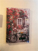 FLORAL BICYCLE PRINT WALL HANGING