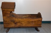 Vintage Handmade Pine Cradle 16.5"x36"