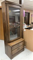 Lighted gun cabinet with glass door and 2 d