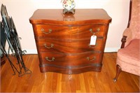 34" 3-drawer mahogany chest
