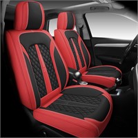 Car Seat Covers for 5 Passenger Cars, Black-Red