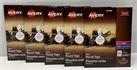 5 Packs of Avery White Round Tags - NEW $115