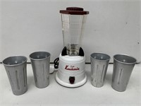 Mid Century Deli Milk Blender w/- 4 x Milk Shake