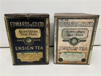 2 x Edwards & Co Tea Tins