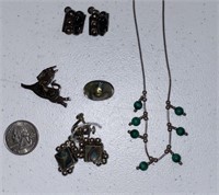 LOT OF STERLING SILVER ARTISAN AND SIGNED JEWELRY