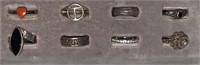 LOT OF 8 STERLING SILVER RINGS