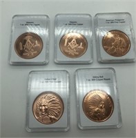 Copper Coins 1 OZ .999 Fine Copper,