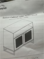 Anmytek Rattan Cabinet with open shelf