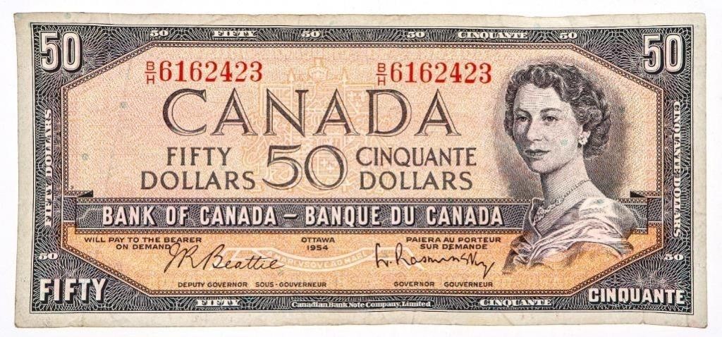 Bank of Canada 1954 $50 Modified Portrait