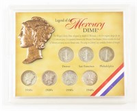 SILVER MERCURY DIMES COLLECTION IN PLASTIC CASE