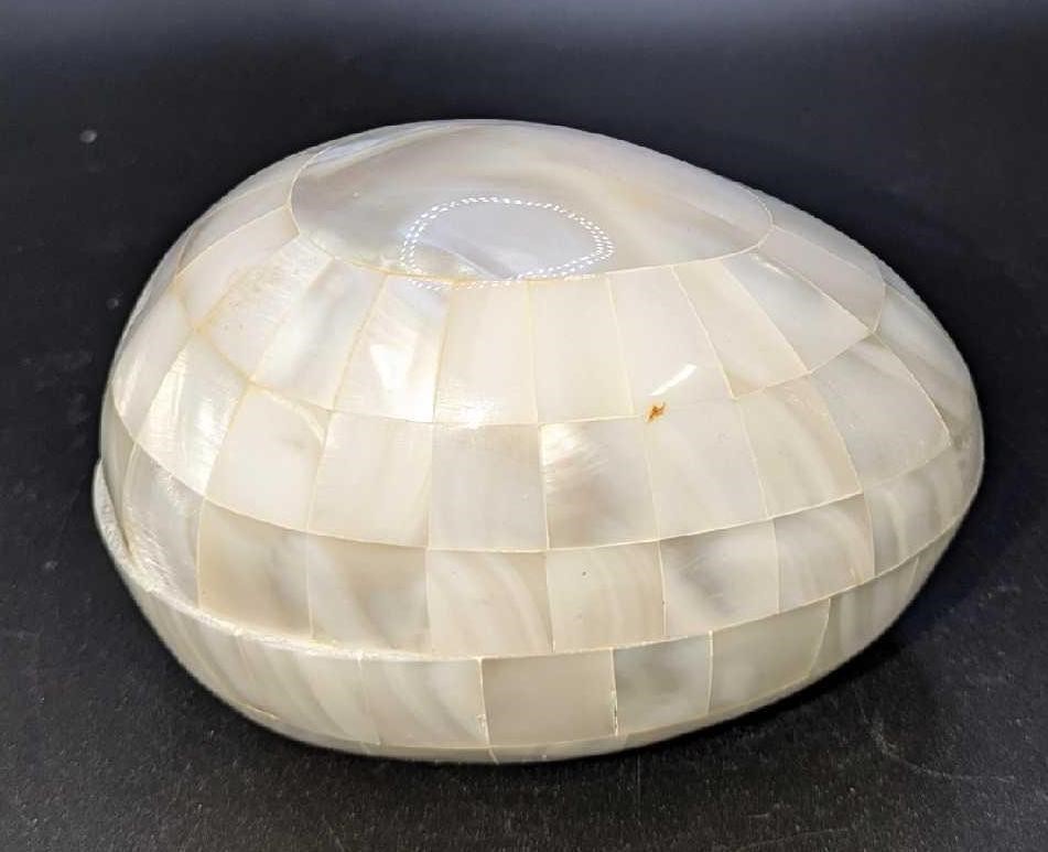 Mother Of Pearl Mosaic Style Egg Shaped Trinket Bo