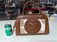 Tooled-Leather Eagle Handbag