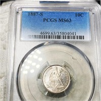 1887-S Seated LIberty Dime PCGS - MS63