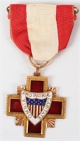 NAMED US MILITARY ORDER RED CROSS MEDAL IN GOLD