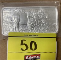 10 OUNCE, .999, PURE SILVER BAR, FT. BUFFALO