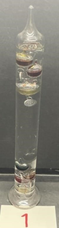 Galileo Glass Thermometer Floating Color Glass 11"