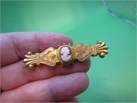 Vintage Cameo Brooch Pin Signed FMCO
