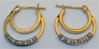 H401 14KT YELLOW GOLD DIAMOND EARRINGS