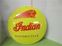 VINTAGE STYLE INDIAN HEAVY METAL BUTTON SIGN