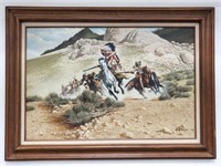 Signed R Gisson oil on canvas, Native American