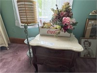 Marble Top End Table, Decorative Plant Stand,