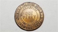 1893 Masonic One Penny Medal Very Rare
