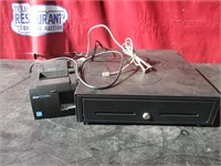 Cash Register Box and Printer