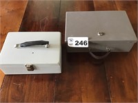 2 LOCK BOXES (1 w key)