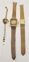 (H) Goldtone Wrist Watches - Timex, Vulcan and