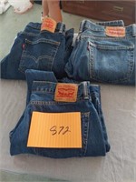 Three pair of Levi jeans,