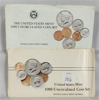 1988, 1989 Mint Sets