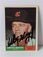 Whitey Herzog Autograph Card