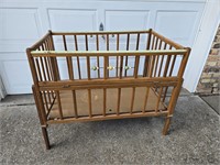 Vintage Foldable Wooden Crib