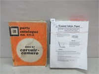 1960-67 COVAIR-CAMARO PARTS CATALOGUE + INKJET