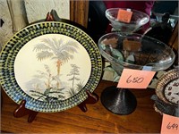 NICE BOWL AND PLATE ON STAND